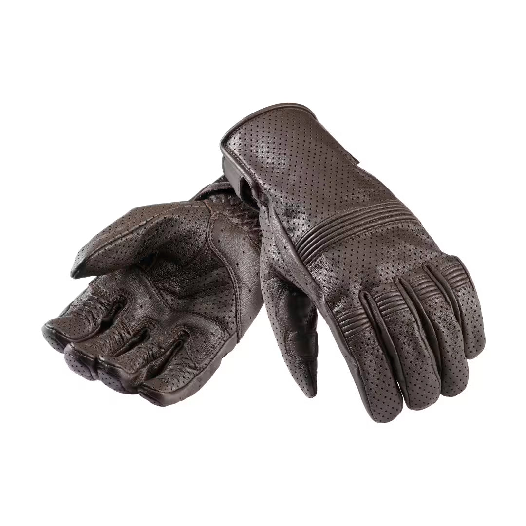 Gants en cuir perforé Cali BRUN